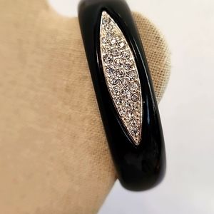 Black Bangle Rhinestone Bracelet
